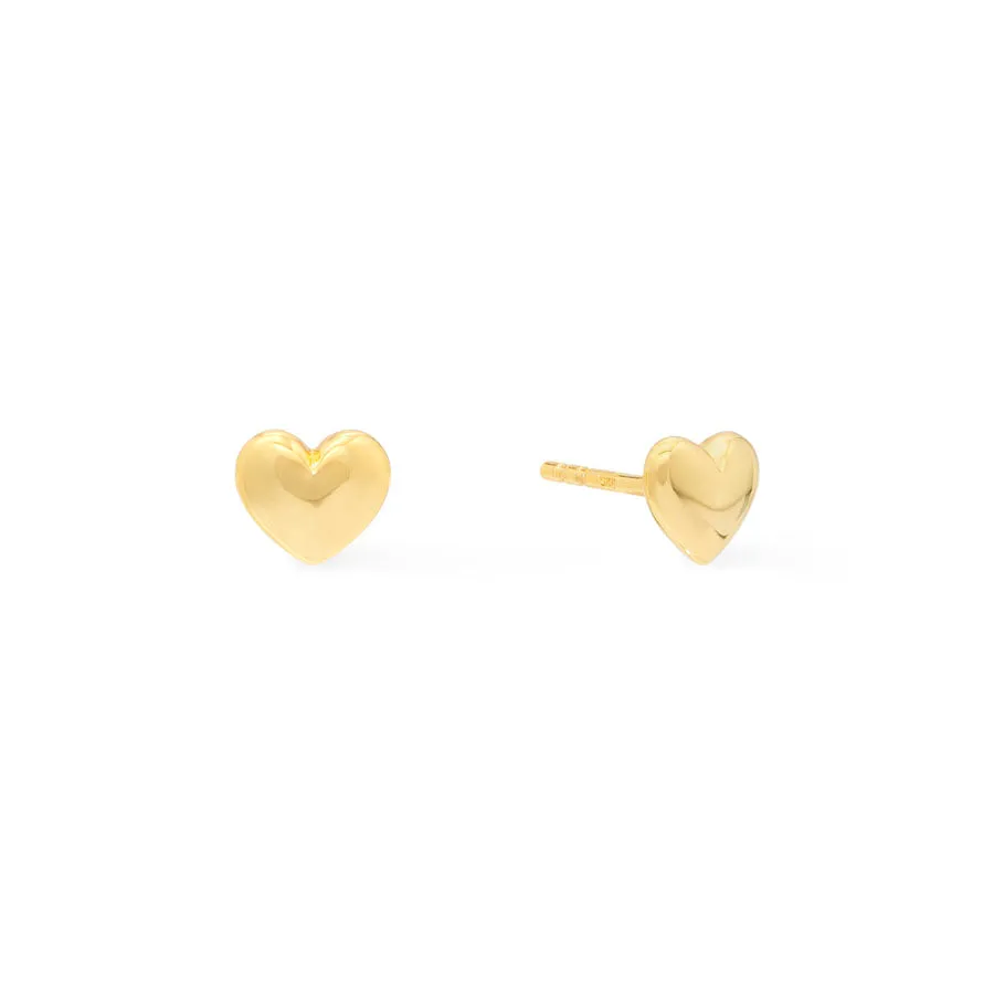 Classic Heart Gold Stud Earrings sold by Wanderlust and Co product image thumbnail 4