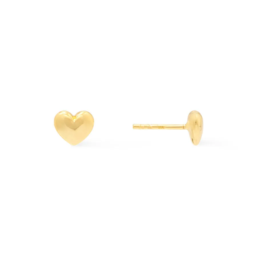 Classic Heart Gold Stud Earrings sold by Wanderlust and Co product image thumbnail 5
