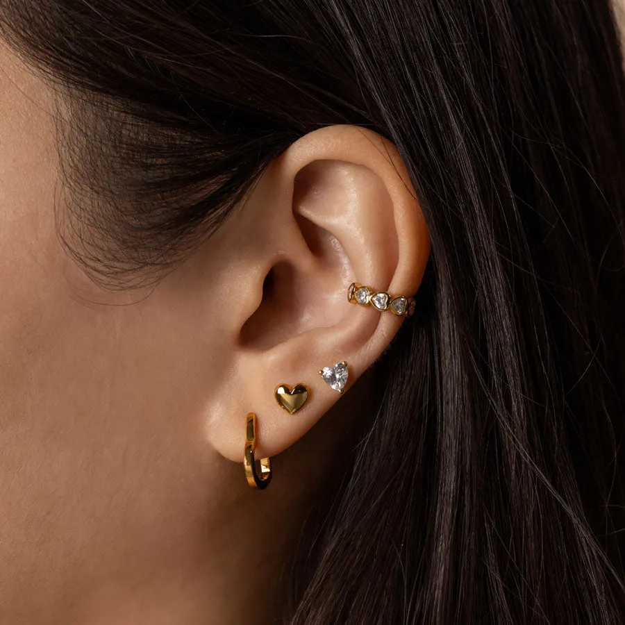 Classic Heart Gold Stud Earrings sold by Wanderlust and Co product image thumbnail 2