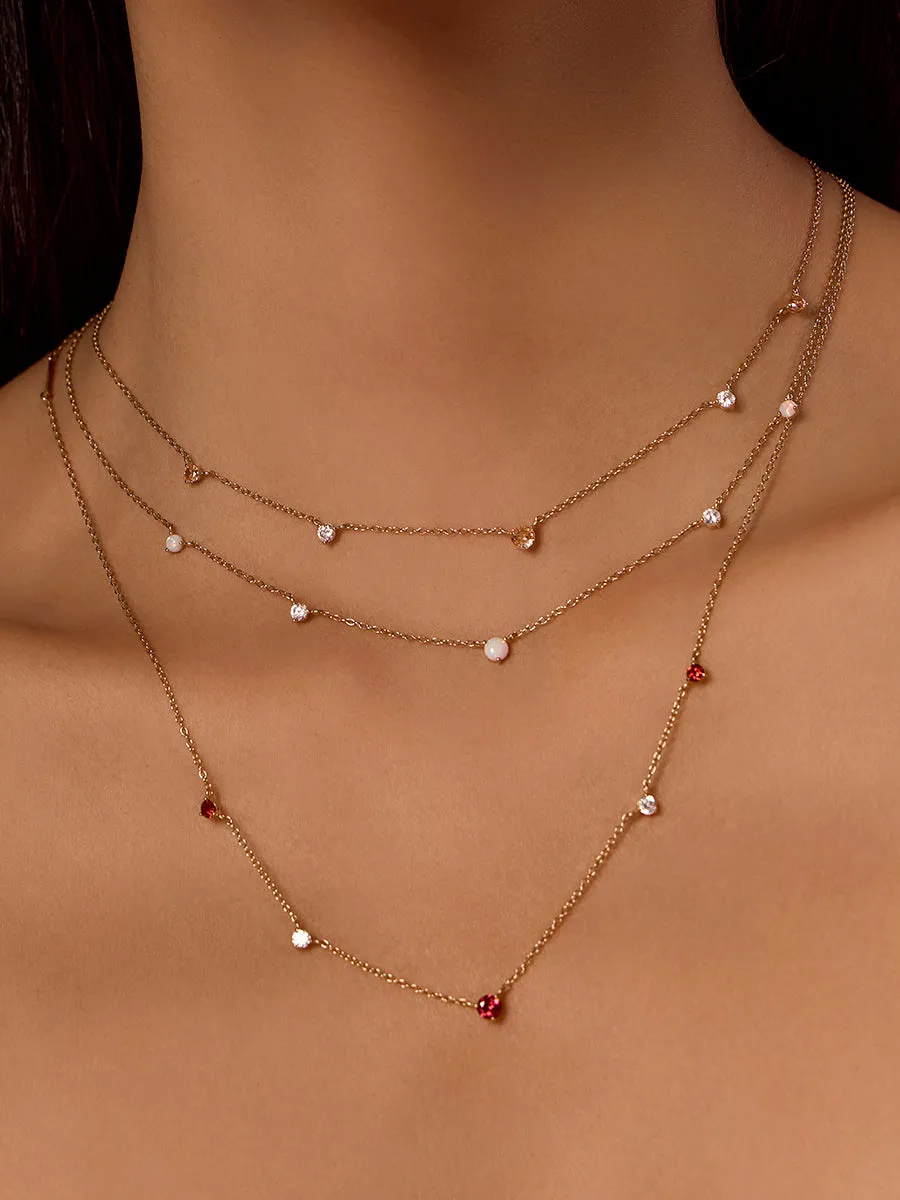 Multi Birthstone 14K Gold Vermeil Necklace sold by Wanderlust and Co product image thumbnail 2