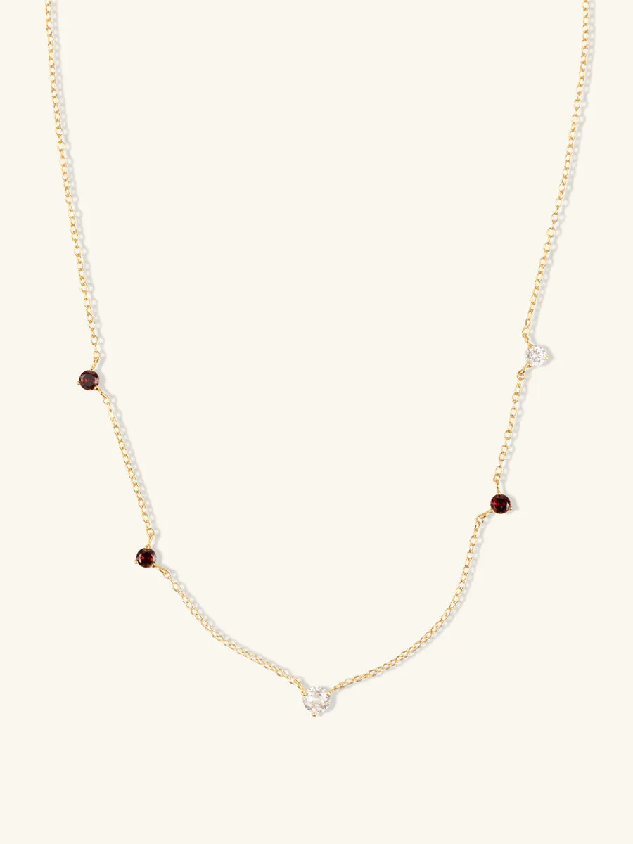 Multi Birthstone 14K Gold Vermeil Necklace sold by Wanderlust and Co