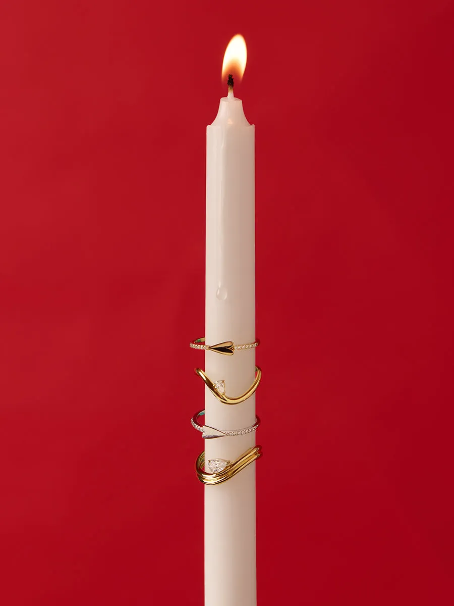 Flow Diamante Triple Band 14K Gold Vermeil Ring sold by Wanderlust and Co product image thumbnail 3