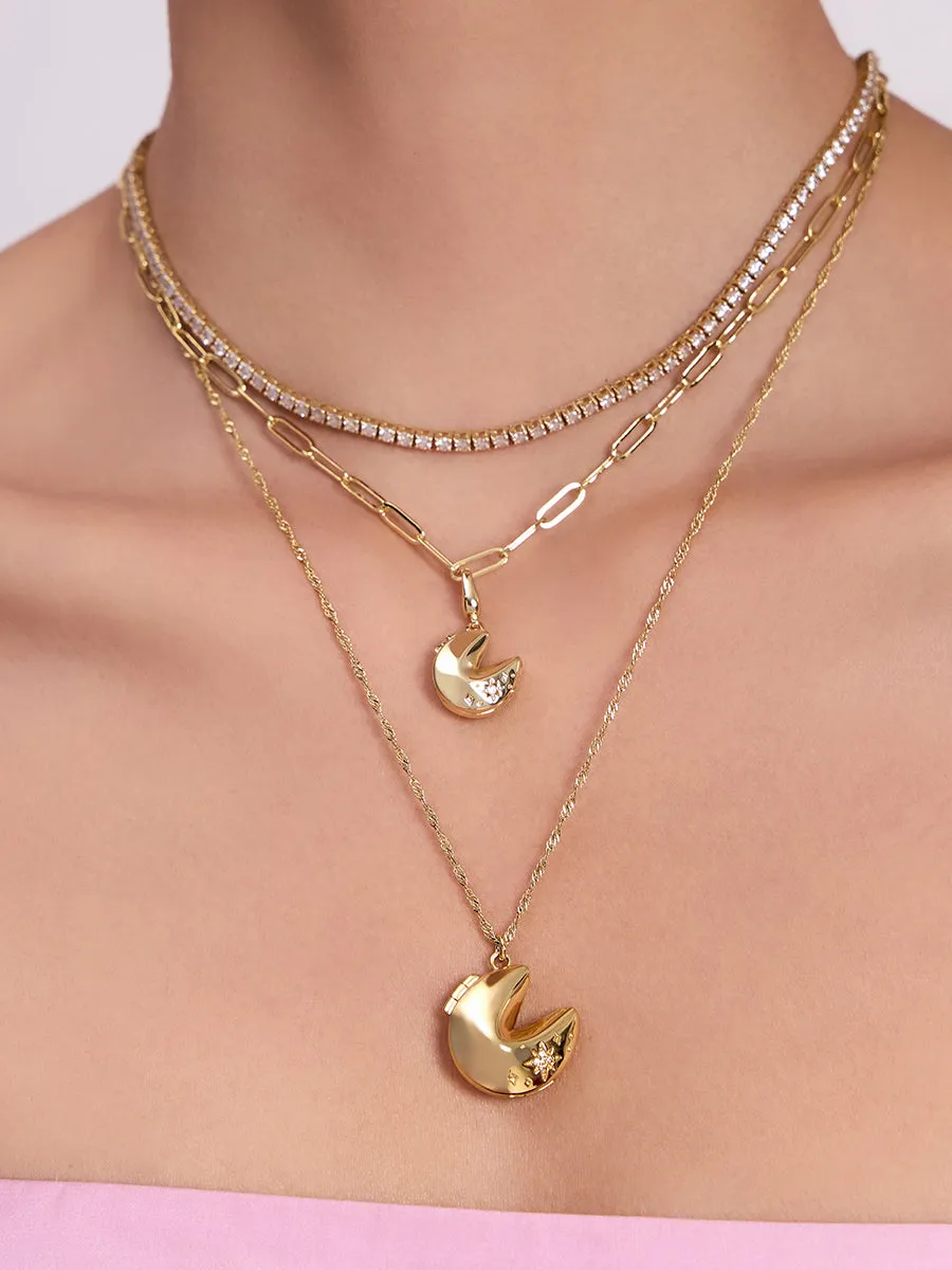 Petite Fortune Cookie Gold Locket Charm sold by Wanderlust and Co product image thumbnail 2