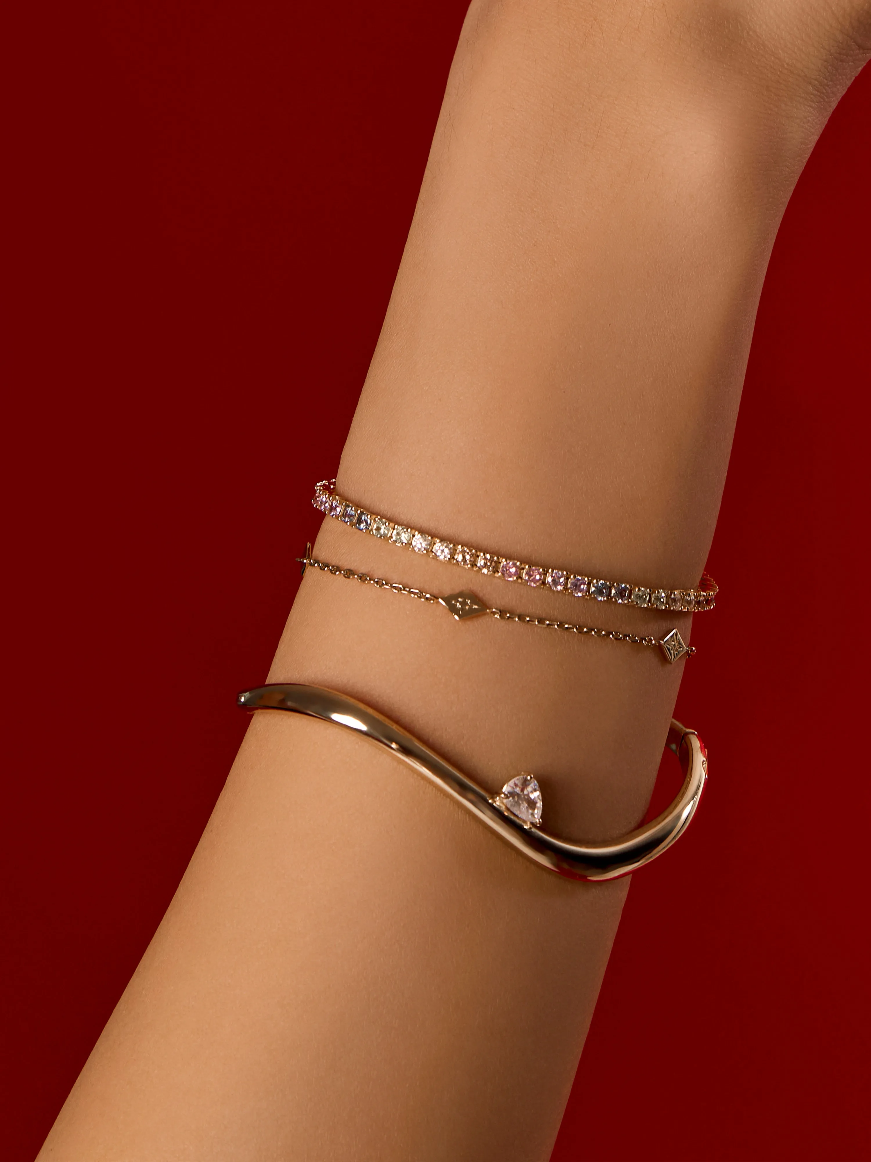 Flow Diamante 14K Gold Vermeil Bangle sold by Wanderlust and Co product image thumbnail 2