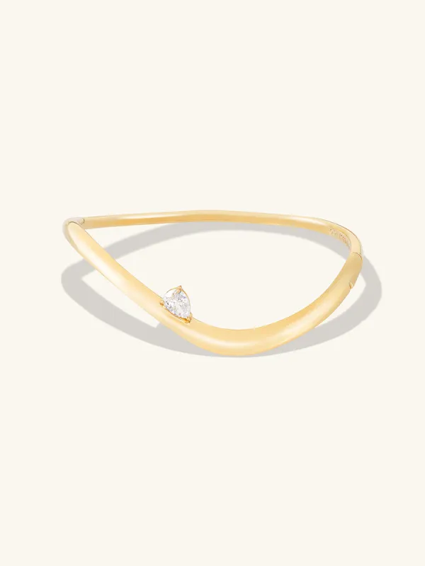 Flow Diamante 14K Gold Vermeil Bangle sold by Wanderlust and Co