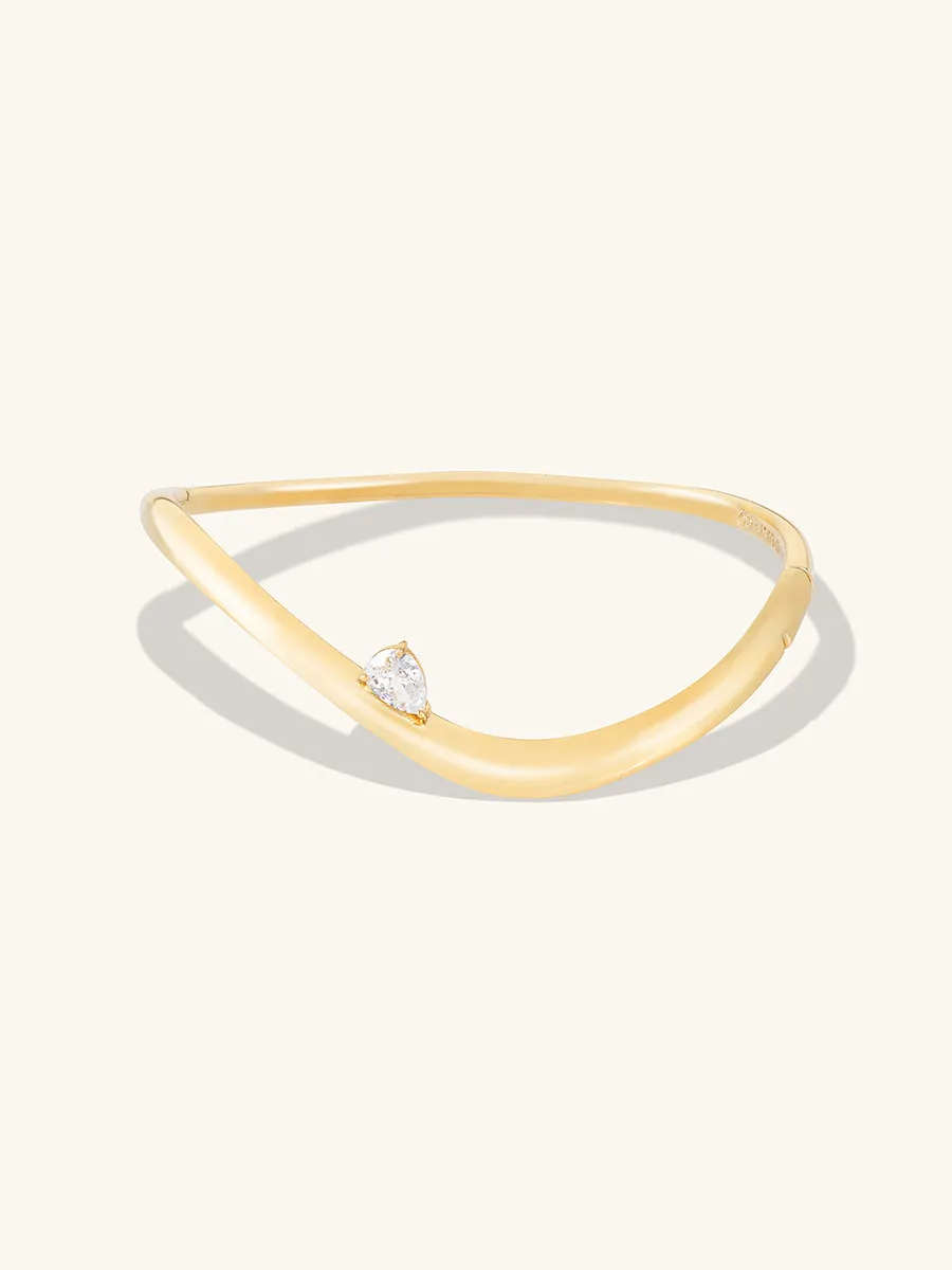 Flow Diamante 14K Gold Vermeil Bangle sold by Wanderlust and Co