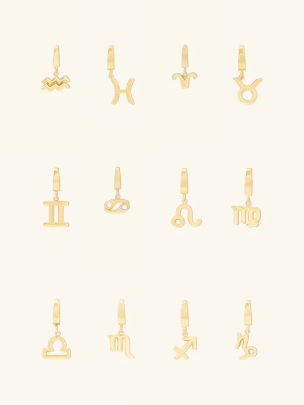 Petite Zodiac Gold Charm sold by Wanderlust and Co