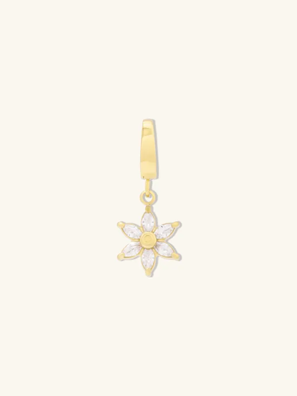 Daisy Diamante Gold Charm made by Wanderlust and Co