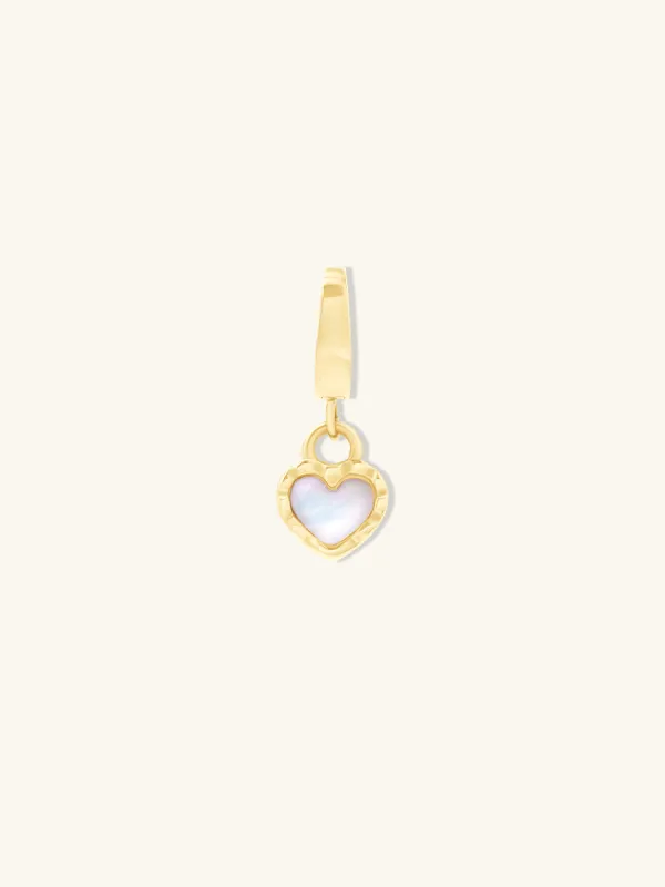 Petite Heart Pearl & Gold Charm sold by Wanderlust and Co