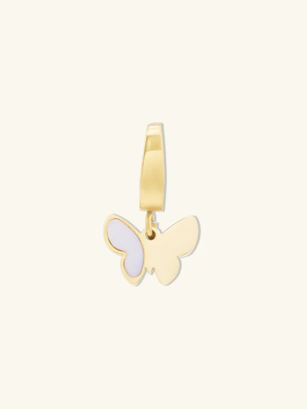 Butterfly Pearl & Gold Charm made by Wanderlust and Co