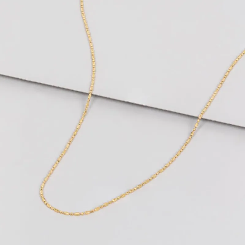 14K Gold Vermeil Bamboo Chain Necklace sold by Wanderlust and Co