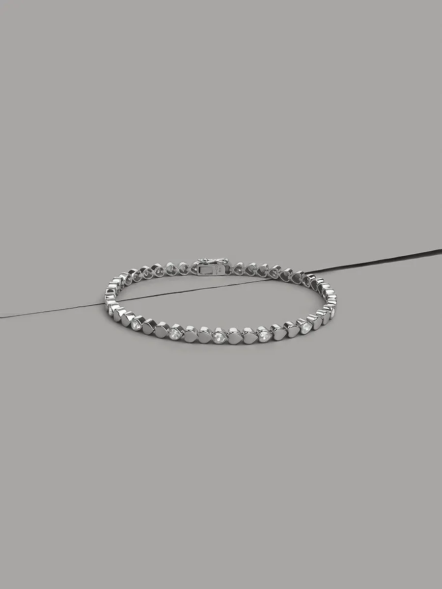 Multi Hearts 925 Sterling Silver Bracelet sold by Wanderlust and Co product image thumbnail 3