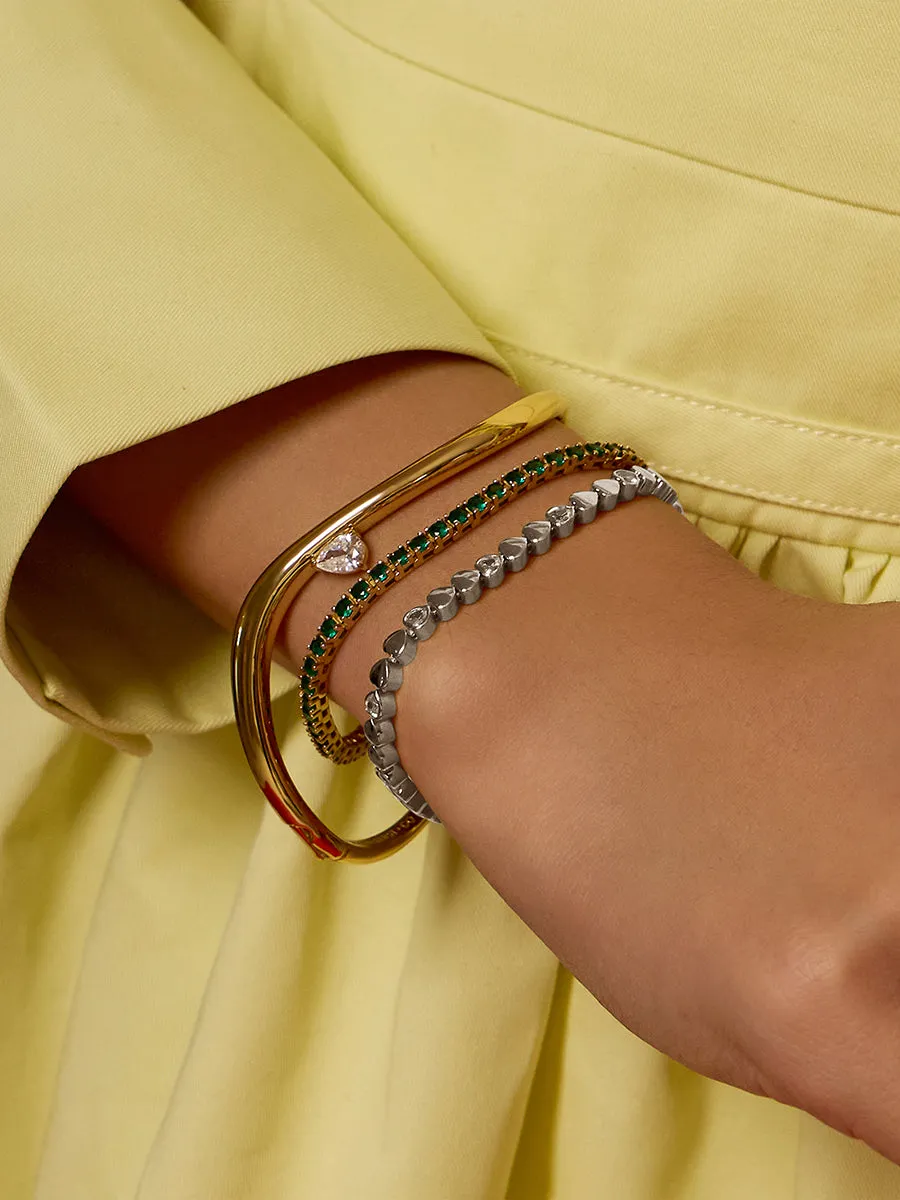 Multi Hearts 925 Sterling Silver Bracelet sold by Wanderlust and Co product image thumbnail 2