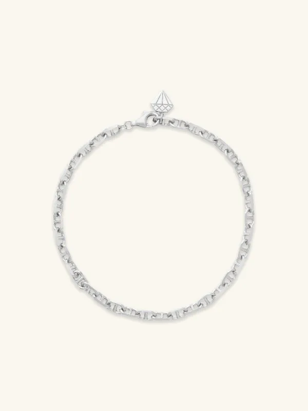 Petite Link Anchor 925 Sterling Silver Bracelet made by Wanderlust and Co