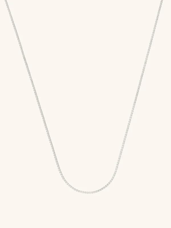 925 Sterling Silver Box Chain Necklace made by Wanderlust and Co