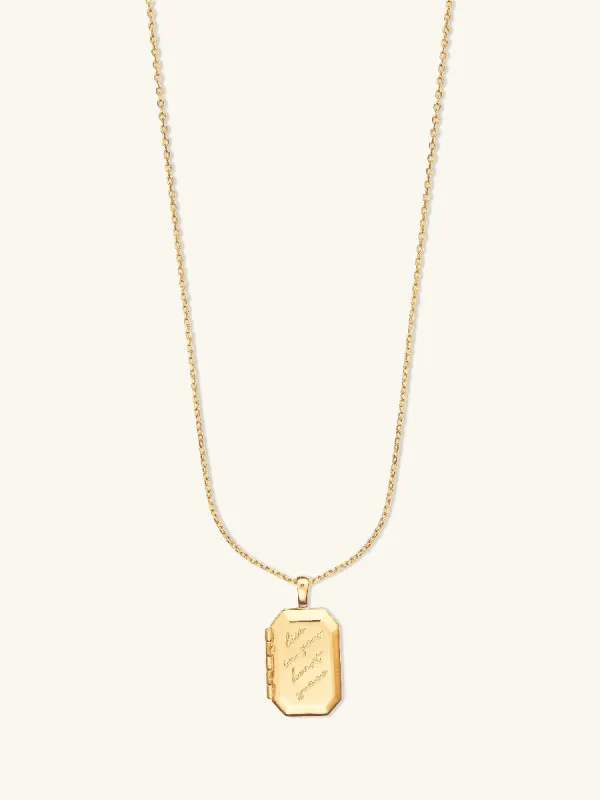 Heart Space Gold Locket Necklace made by Wanderlust and Co
