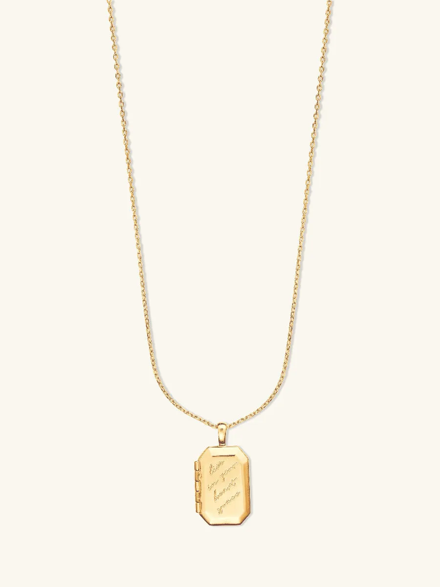 Heart Space Gold Locket Necklace sold by Wanderlust and Co