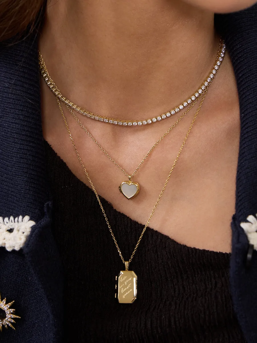 Heart Space Gold Locket Necklace sold by Wanderlust and Co product image thumbnail 2