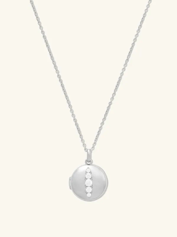 Starburst 925 Sterling Silver Locket Necklace made by Wanderlust and Co