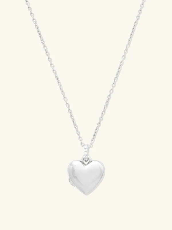 All My Heart 925 Sterling Silver Locket Necklace made by Wanderlust and Co