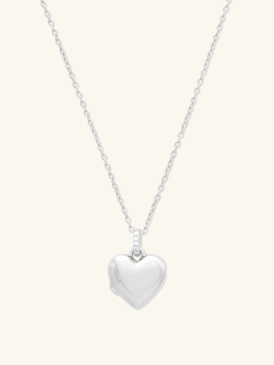 All My Heart 925 Sterling Silver Locket Necklace sold by Wanderlust and Co