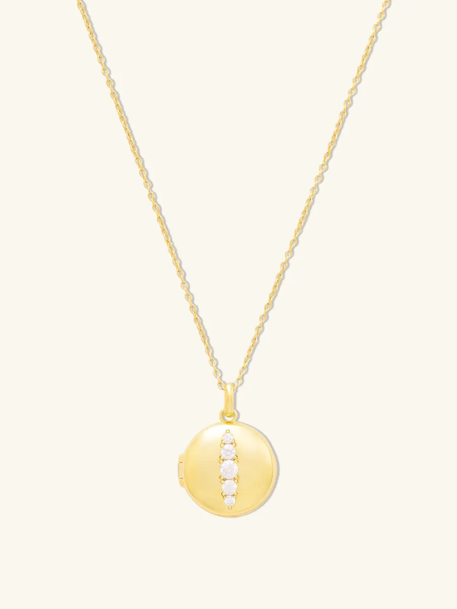 Starburst 14K Gold Vermeil Locket Necklace sold by Wanderlust and Co