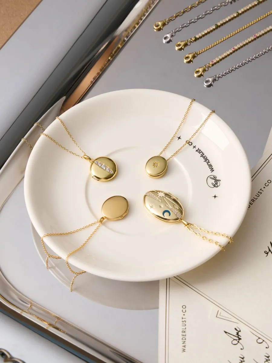 Starburst 14K Gold Vermeil Locket Necklace sold by Wanderlust and Co product image thumbnail 3