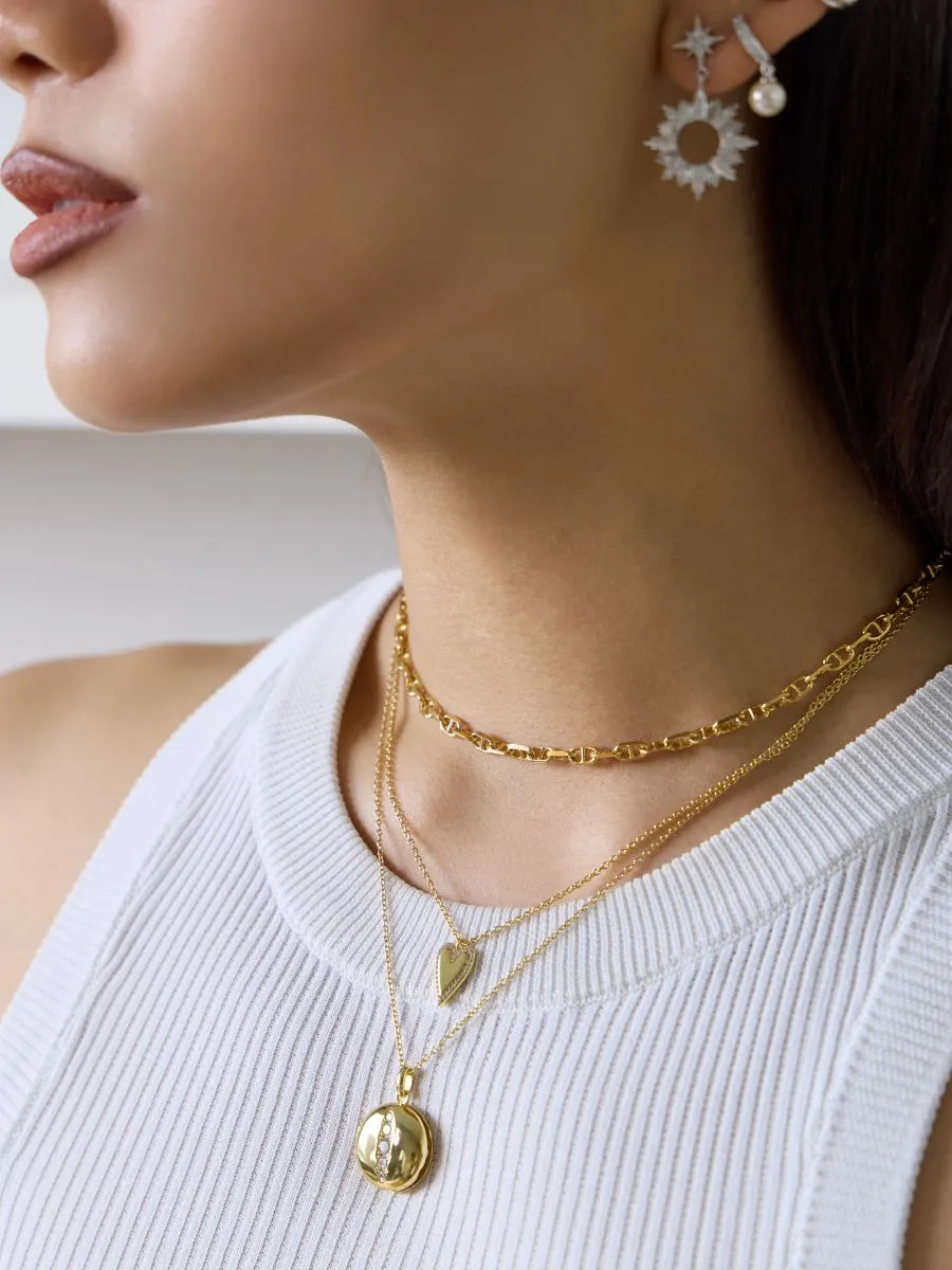 Starburst 14K Gold Vermeil Locket Necklace sold by Wanderlust and Co product image thumbnail 2
