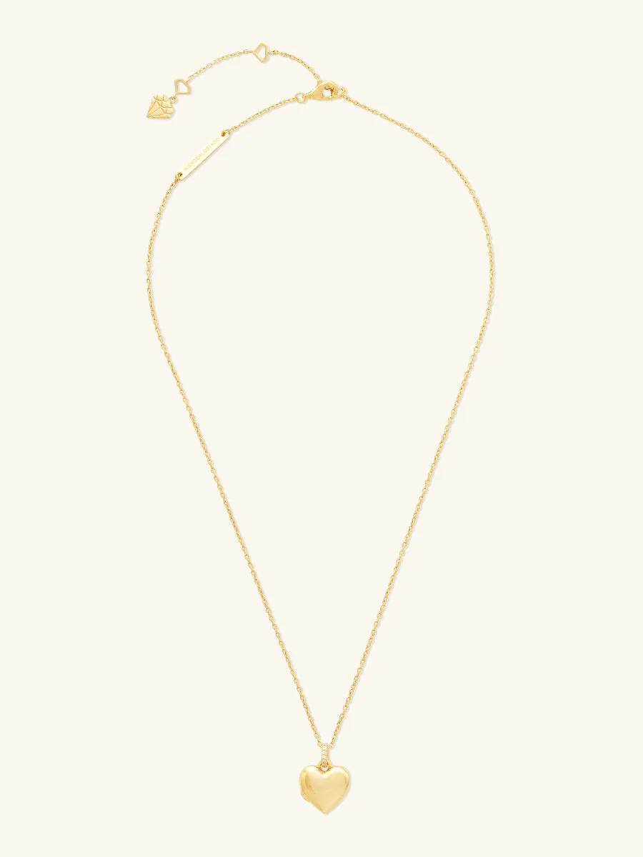 All My Heart 14K Gold Vermeil Locket Necklace sold by Wanderlust and Co product image thumbnail 5