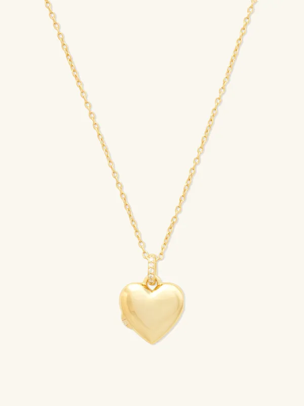 All My Heart 14K Gold Vermeil Locket Necklace made by Wanderlust and Co