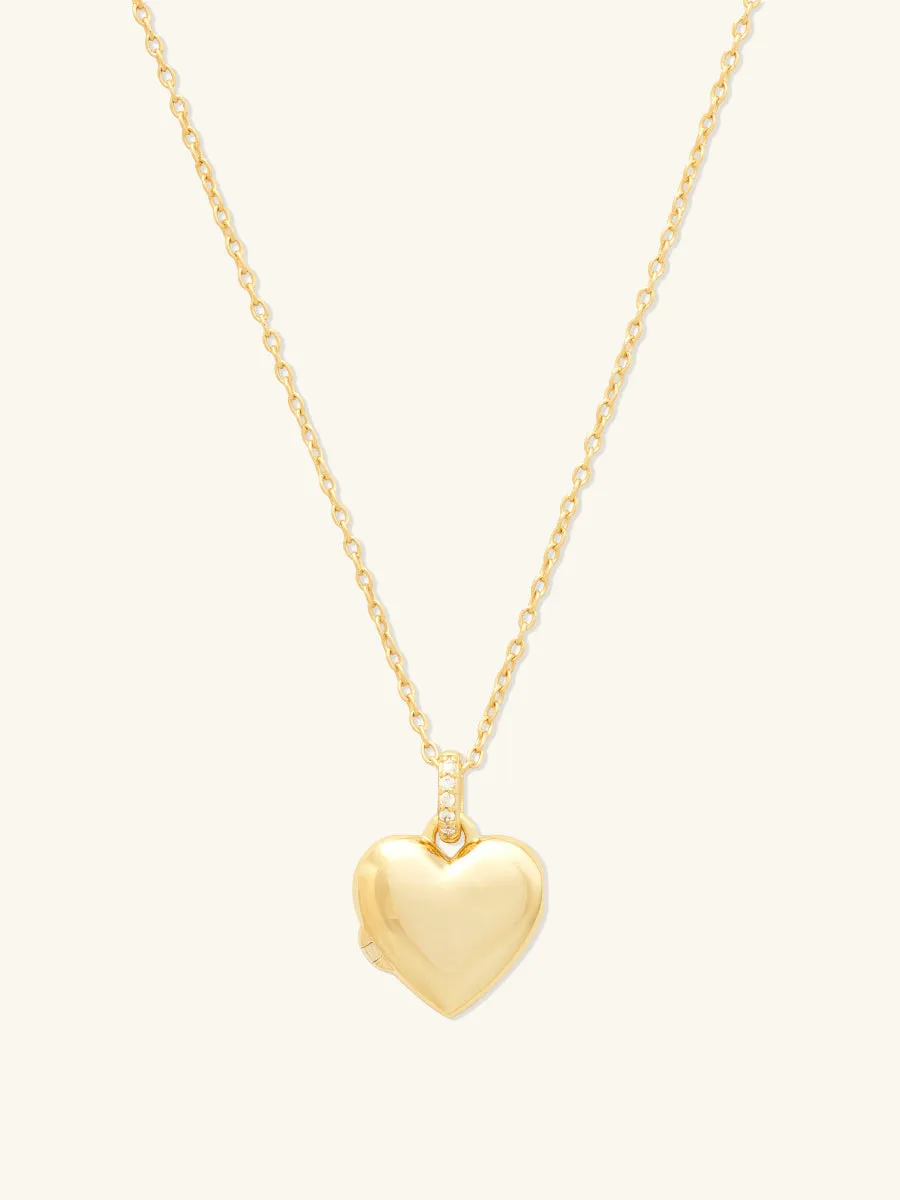All My Heart 14K Gold Vermeil Locket Necklace sold by Wanderlust and Co