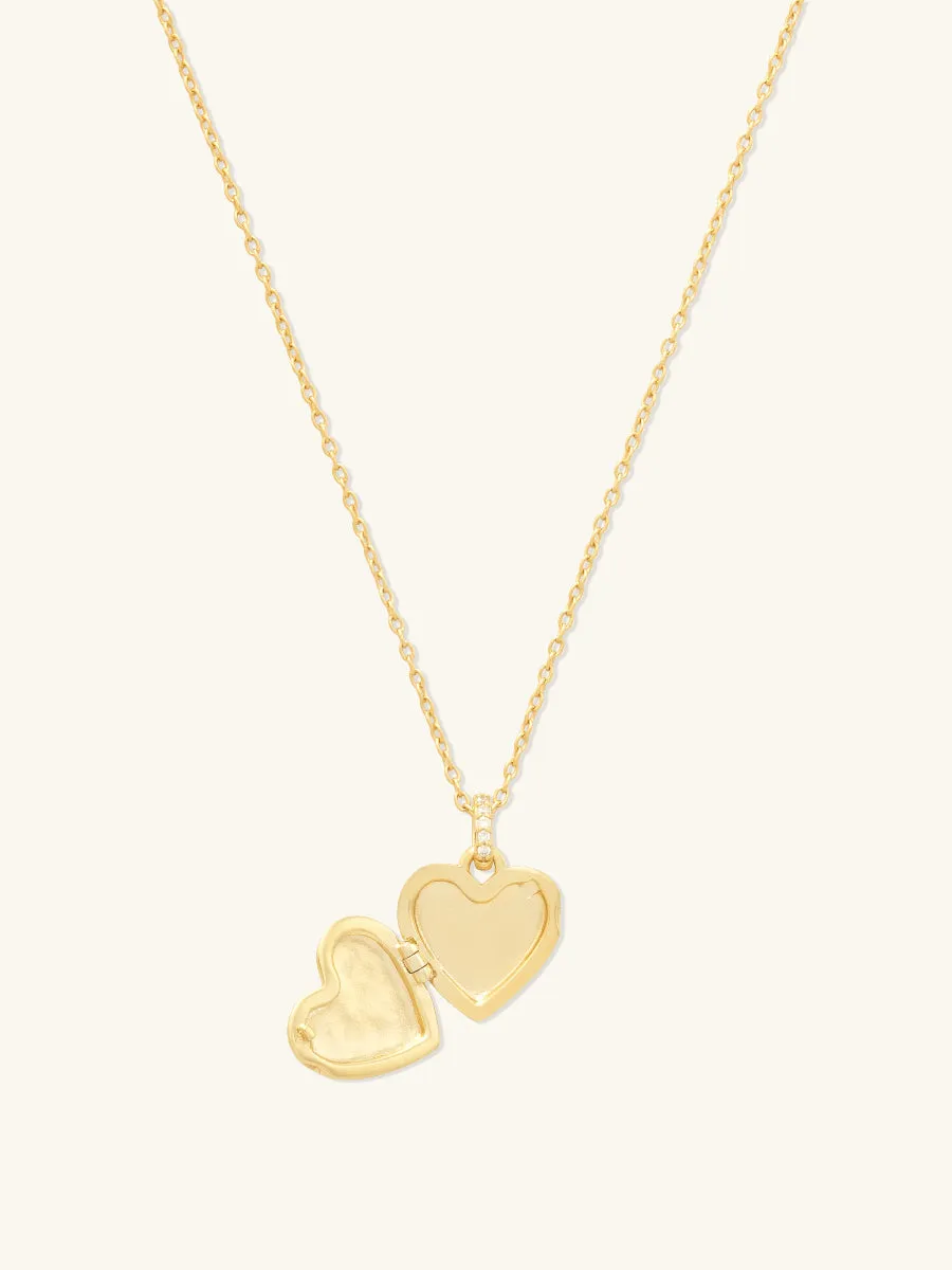 All My Heart 14K Gold Vermeil Locket Necklace sold by Wanderlust and Co product image thumbnail 4