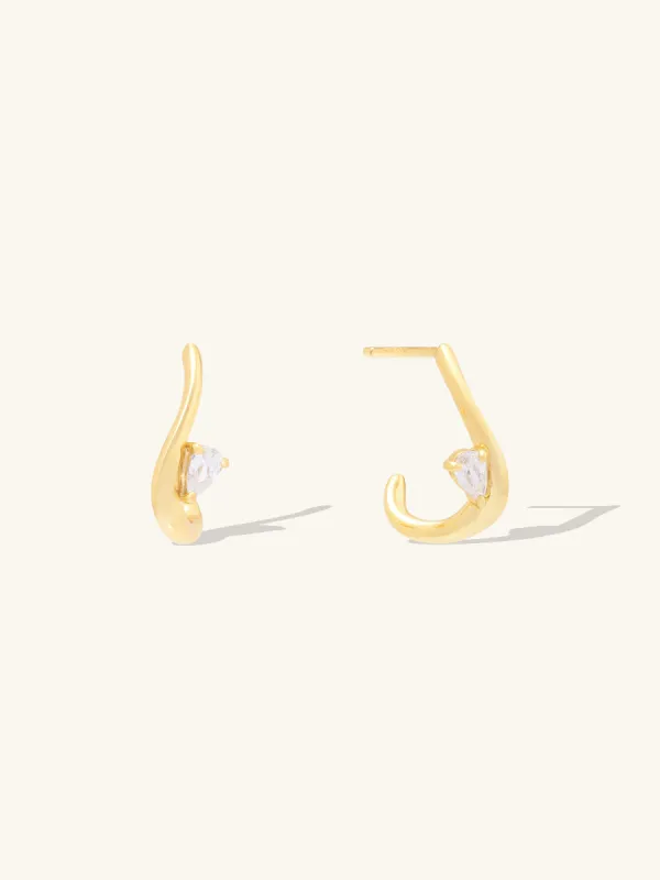 Flow Diamante 14K Gold Vermeil Earrings made by Wanderlust and Co