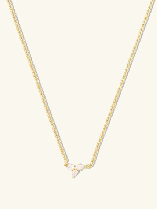 Starburst 14K Gold Vermeil Curb Chain Necklace made by Wanderlust and Co