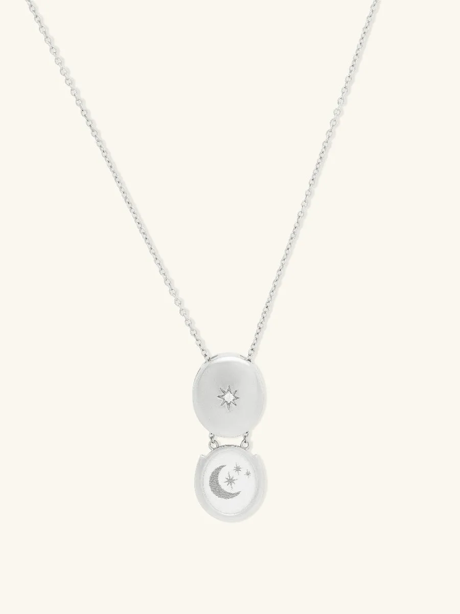 Falling Star Heirloom Silver Locket Necklace sold by Wanderlust and Co product image thumbnail 4