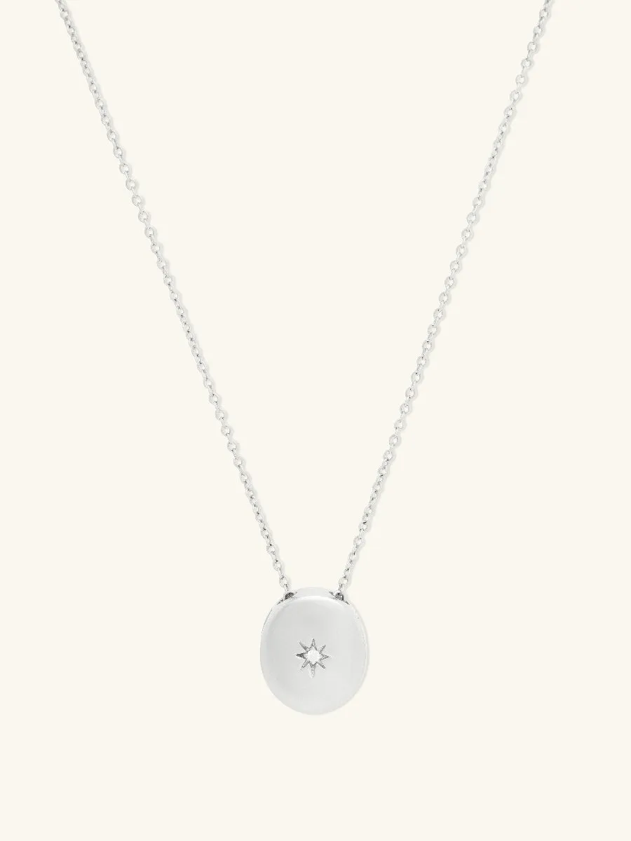 Falling Star Heirloom Silver Locket Necklace sold by Wanderlust and Co