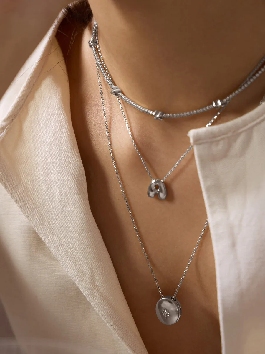 Falling Star Heirloom Silver Locket Necklace sold by Wanderlust and Co product image thumbnail 2