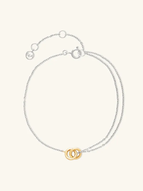 Double Link 14K Solid Gold Bracelet made by Wanderlust and Co