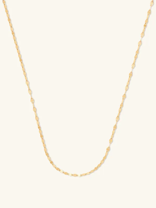 Petal 14K Solid Gold Chain Necklace made by Wanderlust and Co