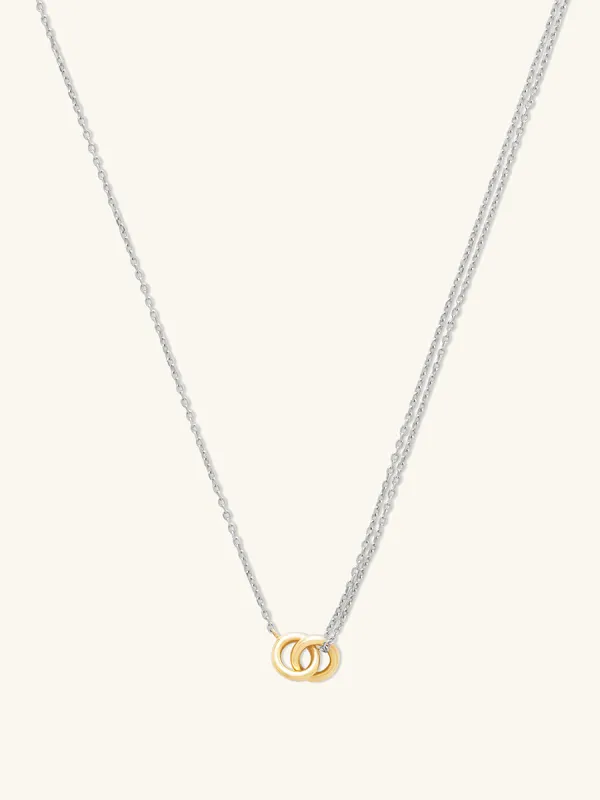 Double Link 14K Solid Gold Necklace made by Wanderlust and Co