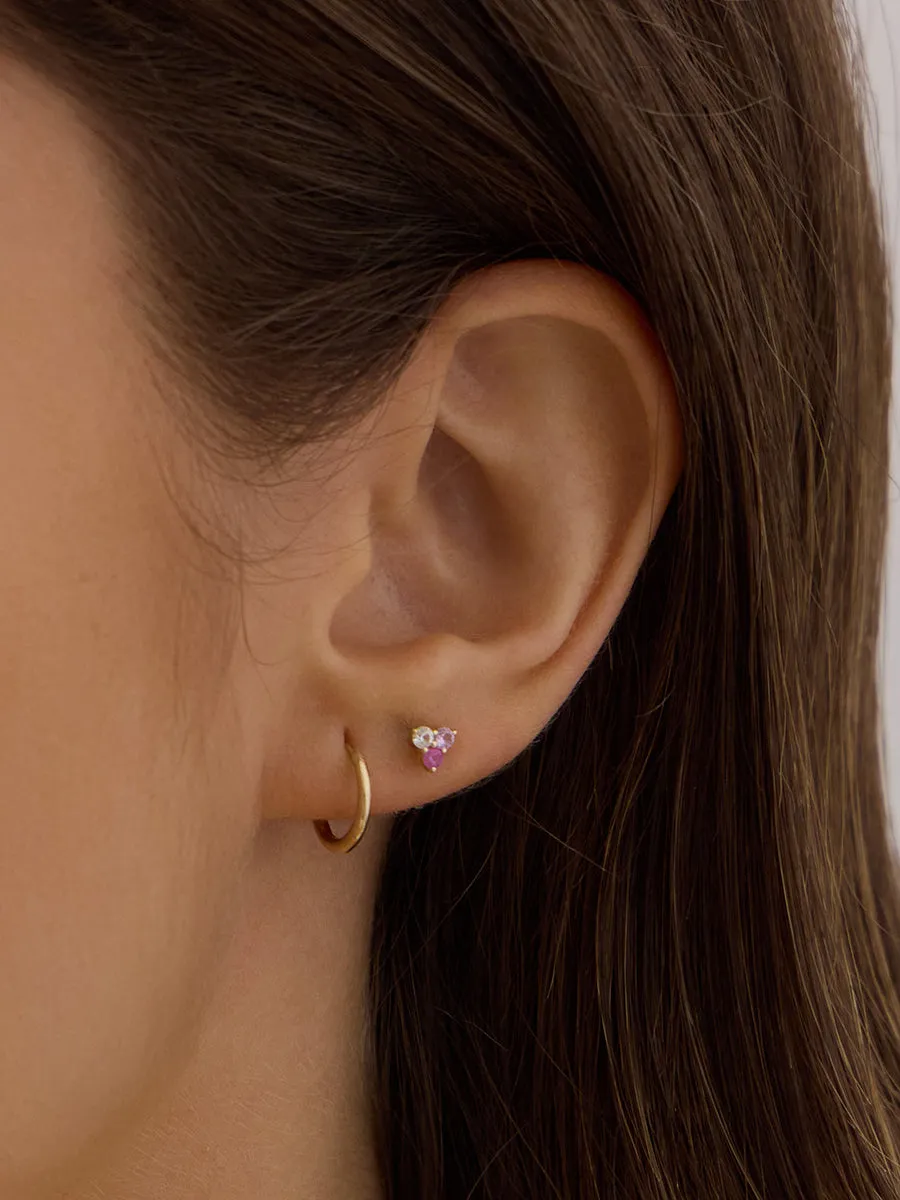 Sapphire 14K Solid Gold Flat Back Earring sold by Wanderlust and Co product image thumbnail 2