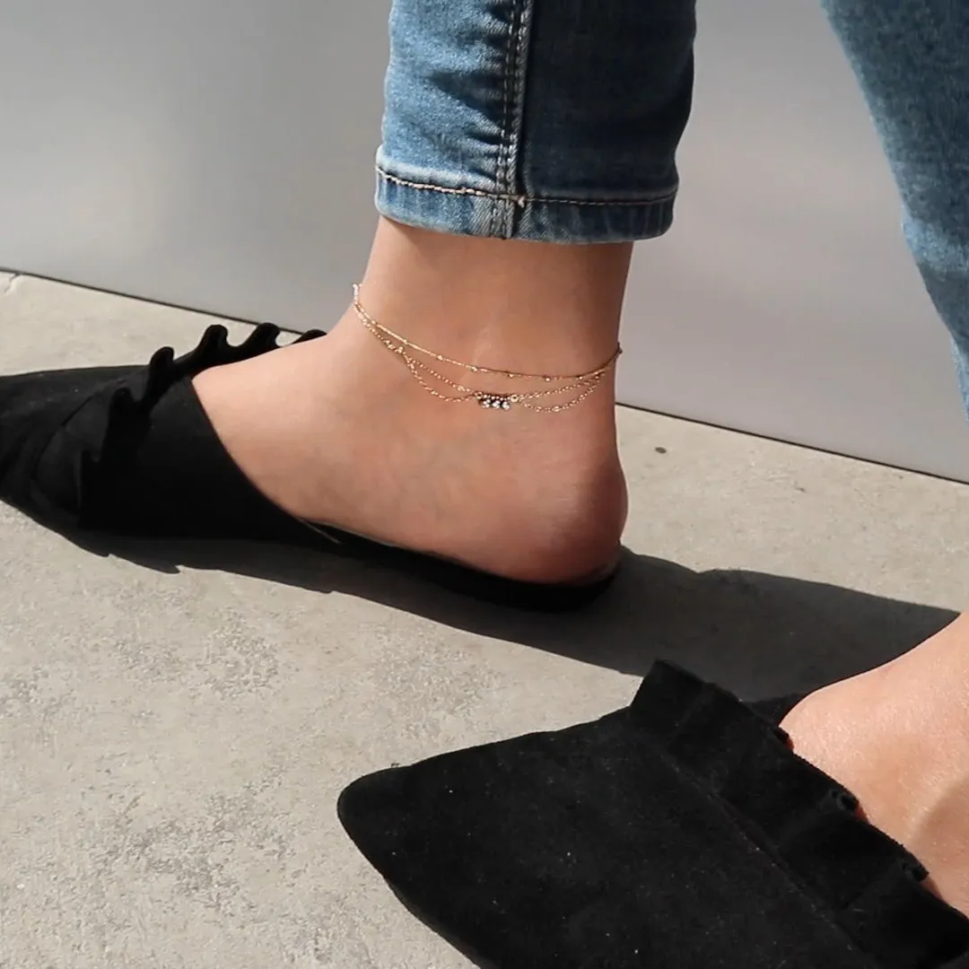 Starry Skies 14K Gold Vermeil Anklet sold by Wanderlust and Co product image thumbnail 3