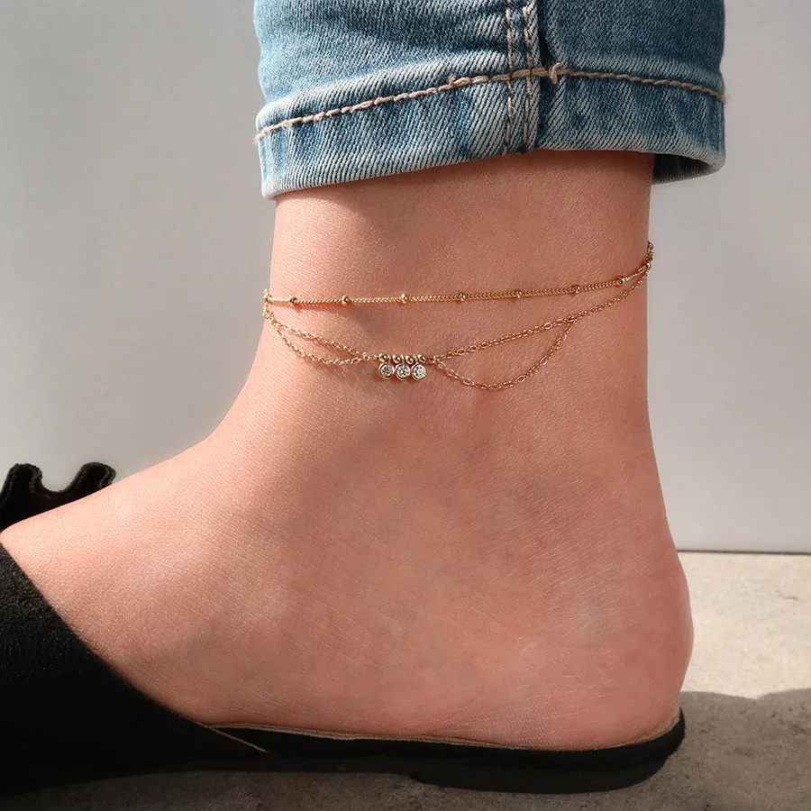 Starry Skies 14K Gold Vermeil Anklet sold by Wanderlust and Co product image thumbnail 2