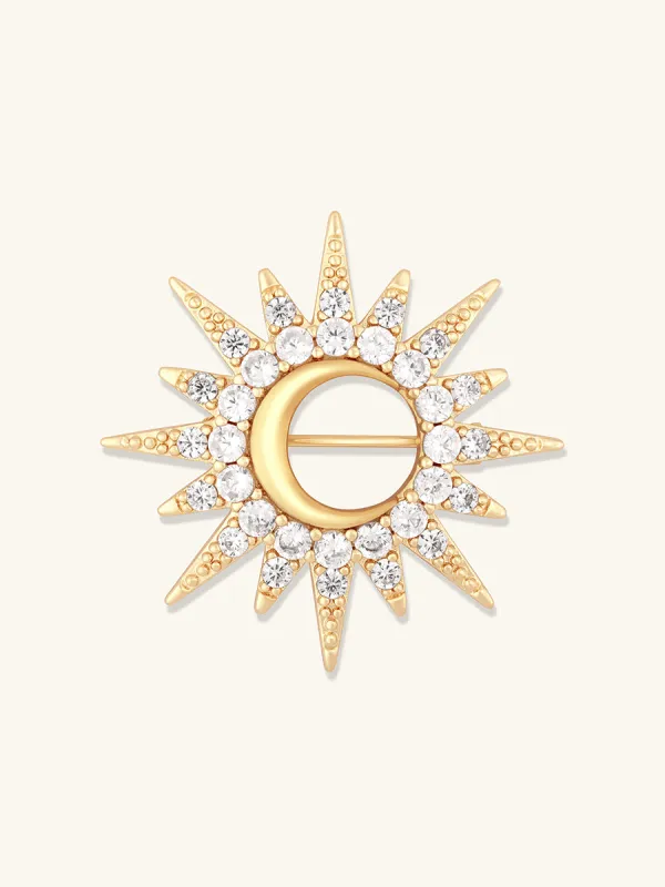 Sunburst Brooch Pin made by Wanderlust and Co