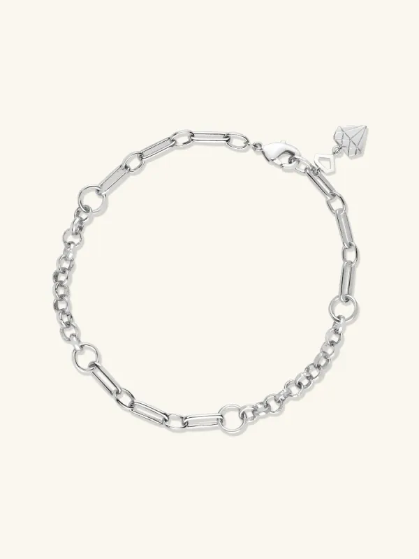 Mixed Chain Silver Bracelet made by Wanderlust and Co