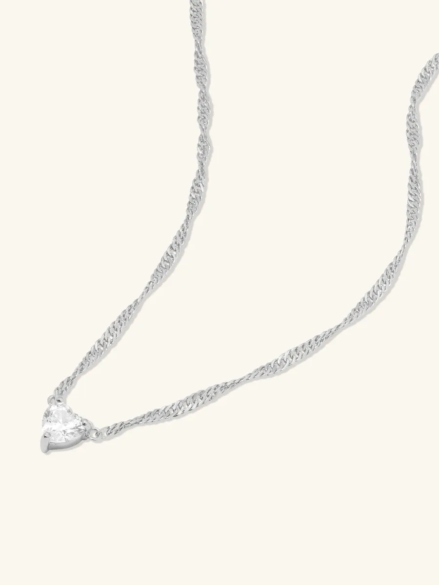 Heart Silver Necklace sold by Wanderlust and Co product image thumbnail 4