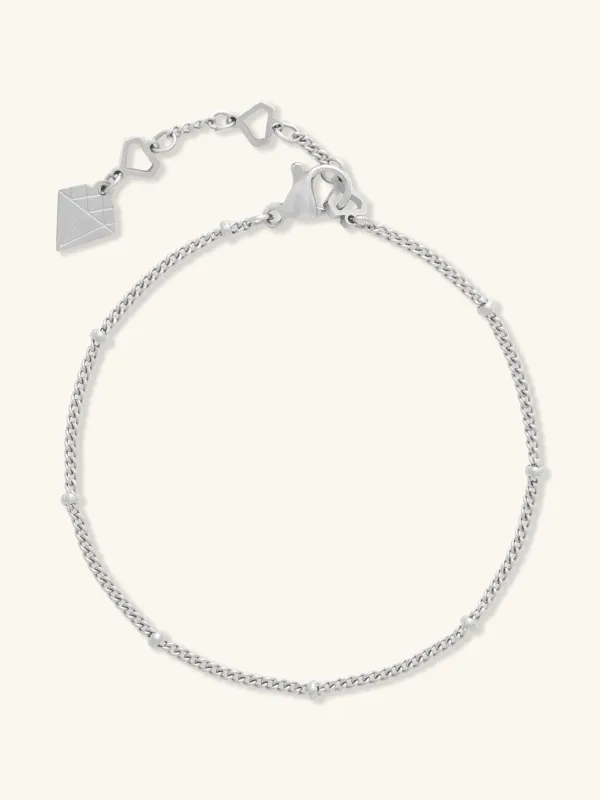 Beaded Silver Essential Chain Bracelet made by Wanderlust and Co