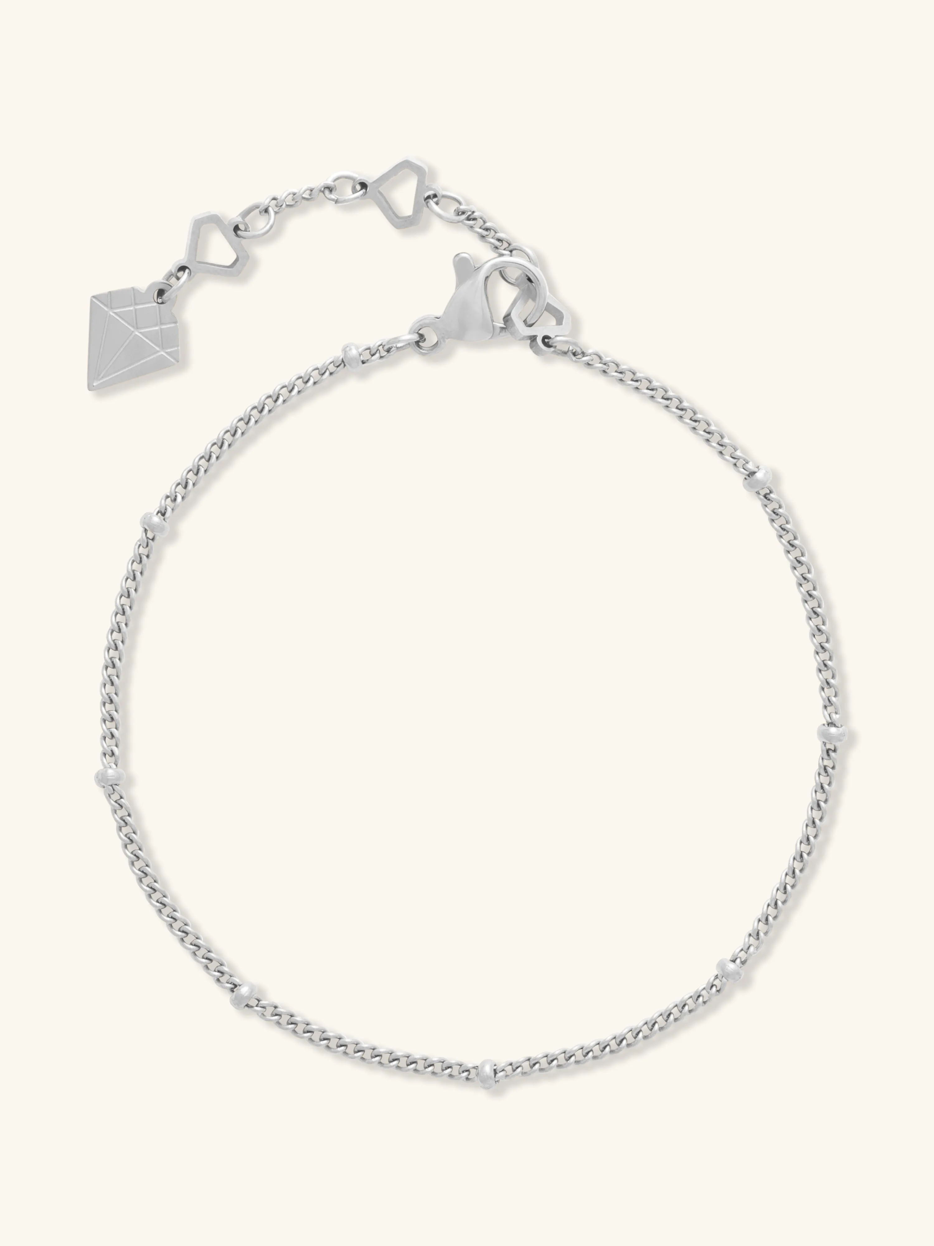 Beaded Silver Essential Chain Bracelet sold by Wanderlust and Co