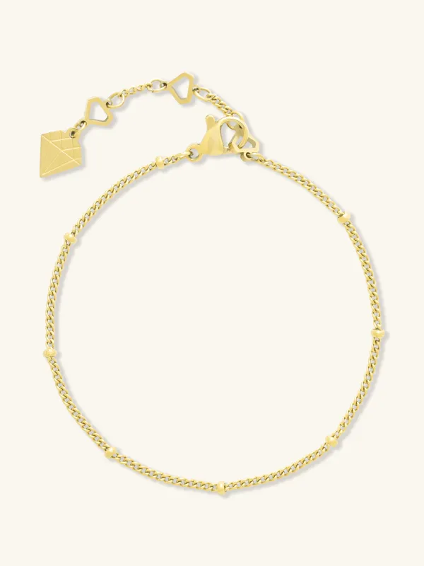 Beaded Gold Essential Chain Bracelet made by Wanderlust and Co