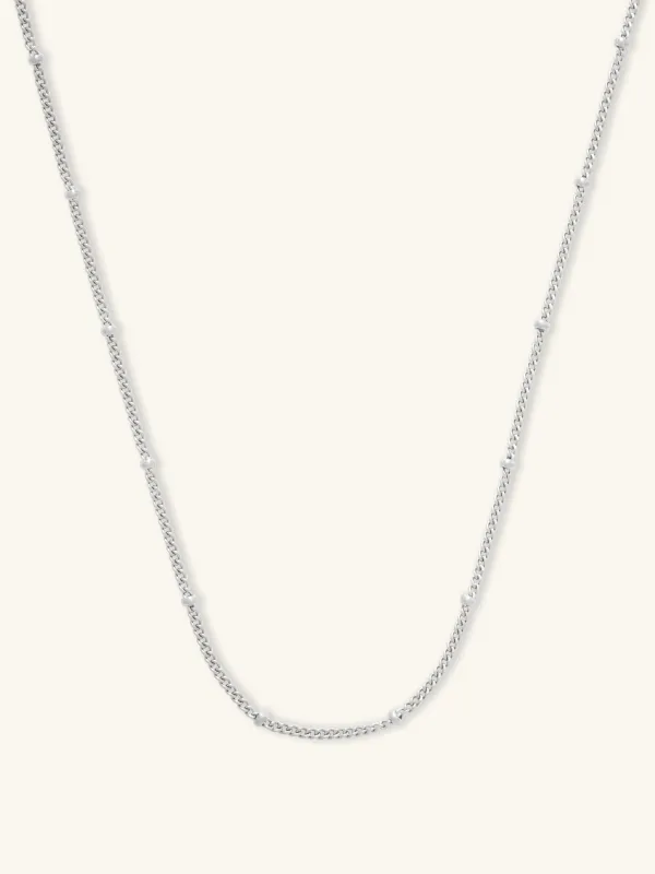 Beaded Silver Essential Chain Necklace made by Wanderlust and Co